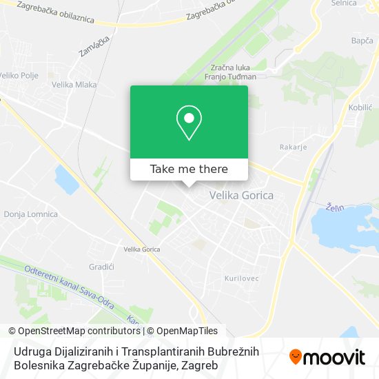 Udruga Dijaliziranih i Transplantiranih Bubrežnih Bolesnika Zagrebačke Županije map