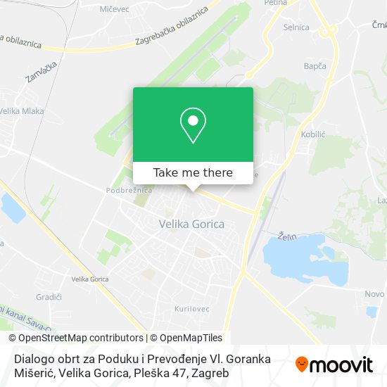 Dialogo obrt za Poduku i Prevođenje Vl. Goranka Mišerić, Velika Gorica, Pleška 47 map