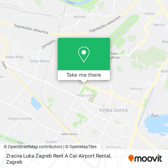 Zracna Luka Zagreb Rent A Car Airport Rental map