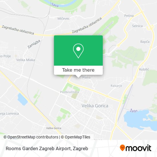 Rooms Garden Zagreb Airport map