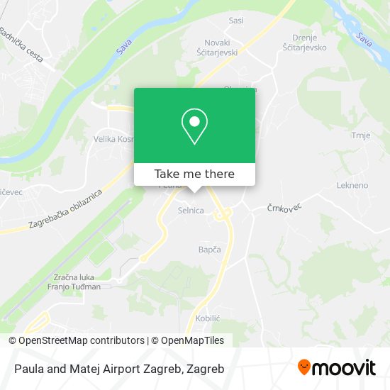 Paula and Matej Airport Zagreb map