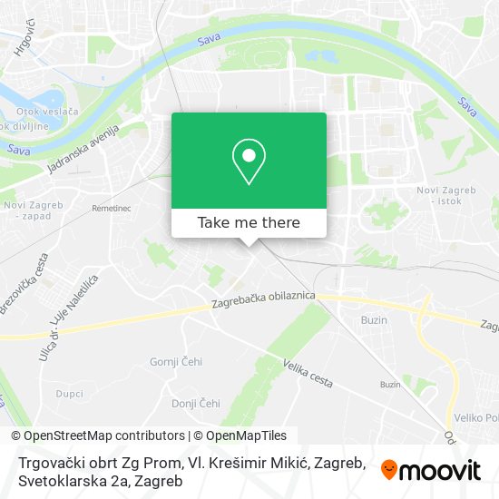 Trgovački obrt Zg Prom, Vl. Krešimir Mikić, Zagreb, Svetoklarska 2a map
