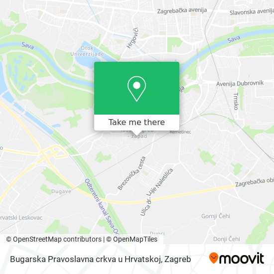 Bugarska Pravoslavna crkva u Hrvatskoj map