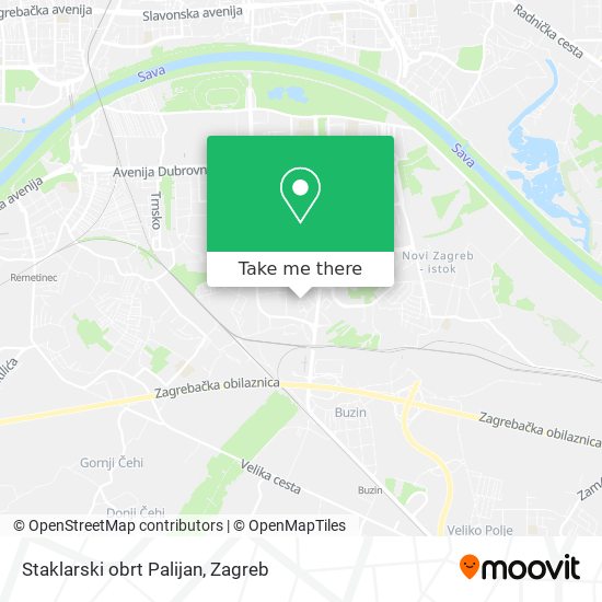 Staklarski obrt Palijan map