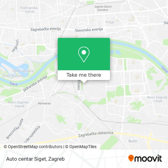 Auto centar Siget map