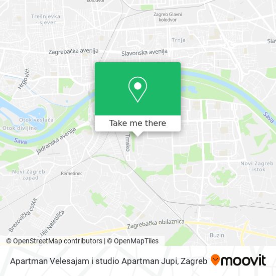 Apartman Velesajam i studio Apartman Jupi map