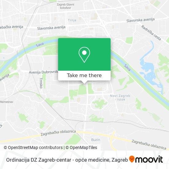 Ordinacija DZ Zagreb-centar - opće medicine map