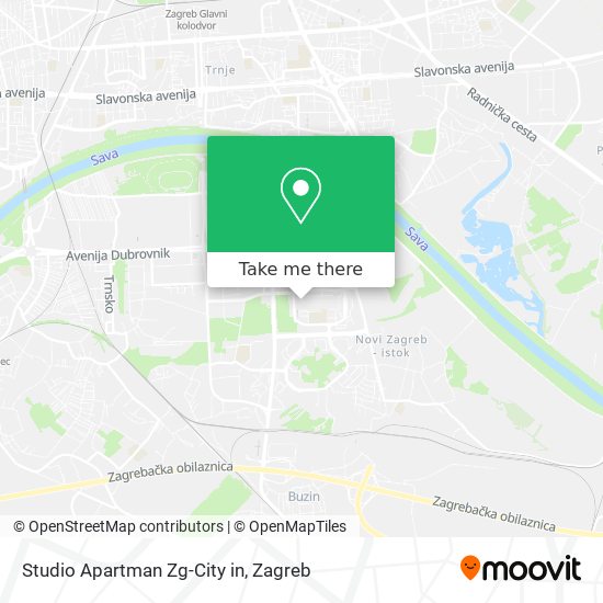 Studio Apartman Zg-City in map