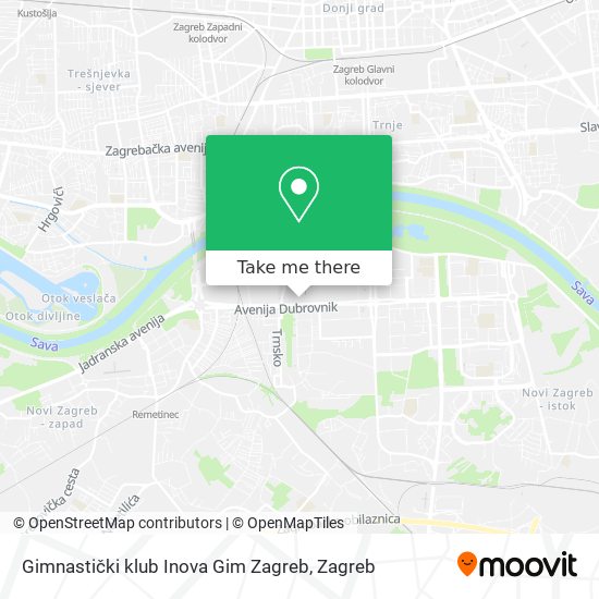 Gimnastički klub Inova Gim Zagreb map