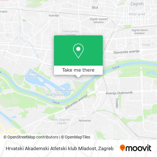 Hrvatski Akademski Atletski klub Mladost map