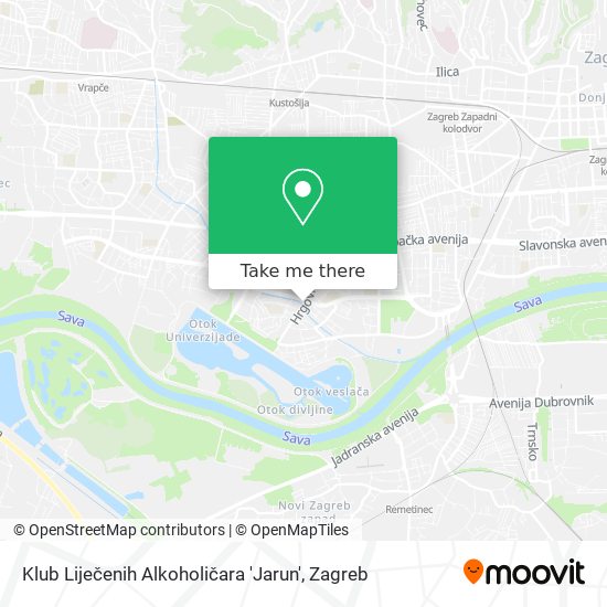 Klub Liječenih Alkoholičara 'Jarun' map