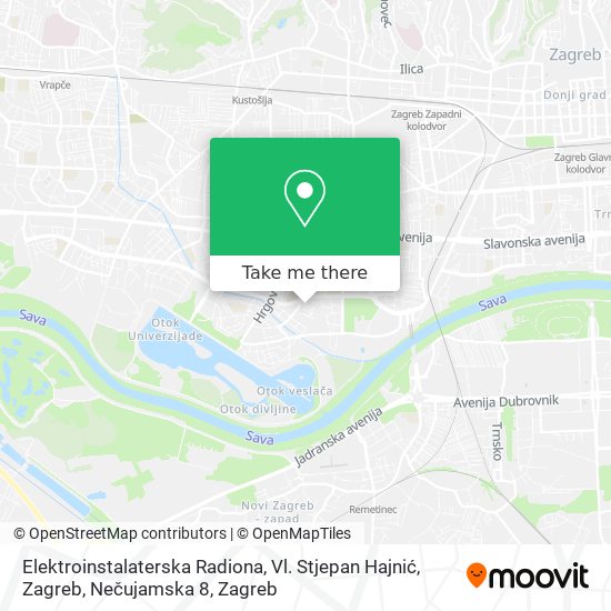 Elektroinstalaterska Radiona, Vl. Stjepan Hajnić, Zagreb, Nečujamska 8 map