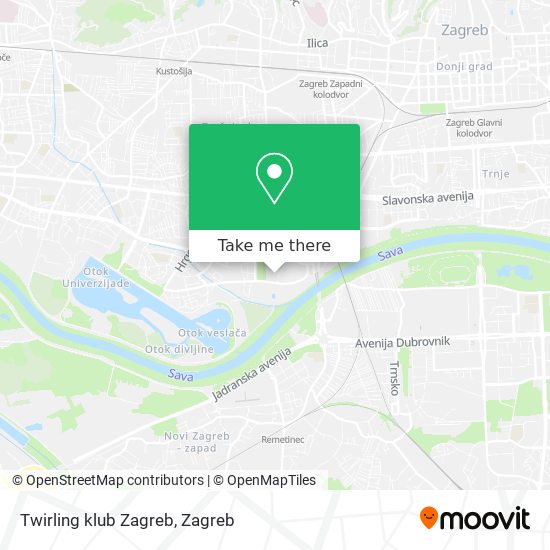 Twirling klub Zagreb map