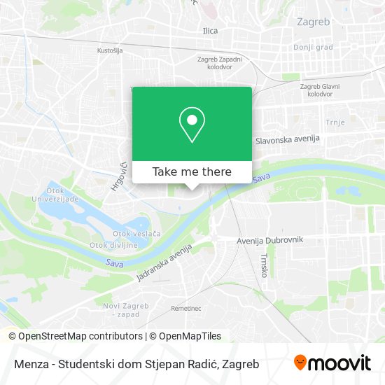 Menza - Studentski dom Stjepan Radić map