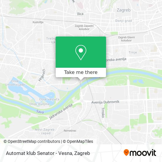 Automat klub Senator - Vesna map