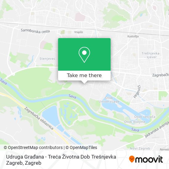 Udruga Građana - Treća Životna Dob Trešnjevka Zagreb map