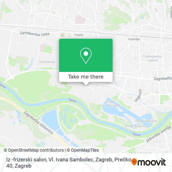 Iz -frizerski salon, Vl. Ivana Sambolec, Zagreb, Prečko 40 map
