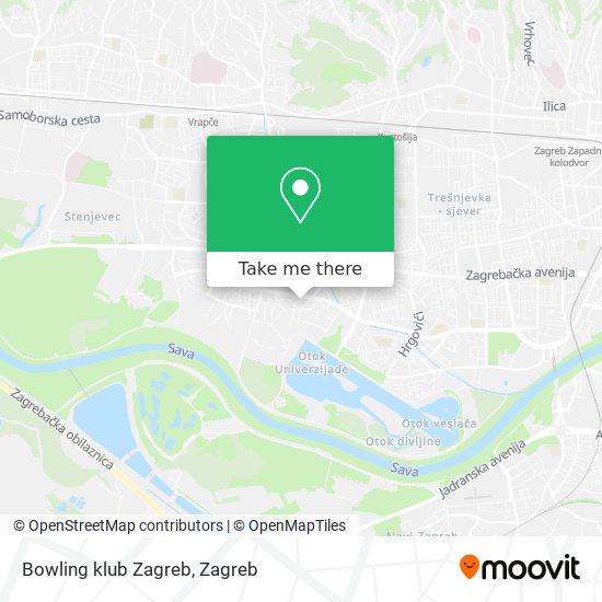 Bowling klub Zagreb map