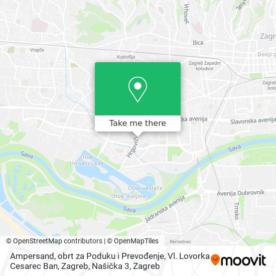 Ampersand, obrt za Poduku i Prevođenje, Vl. Lovorka Cesarec Ban, Zagreb, Našička 3 map