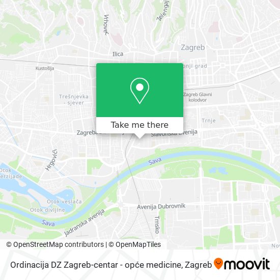 Ordinacija DZ Zagreb-centar - opće medicine map