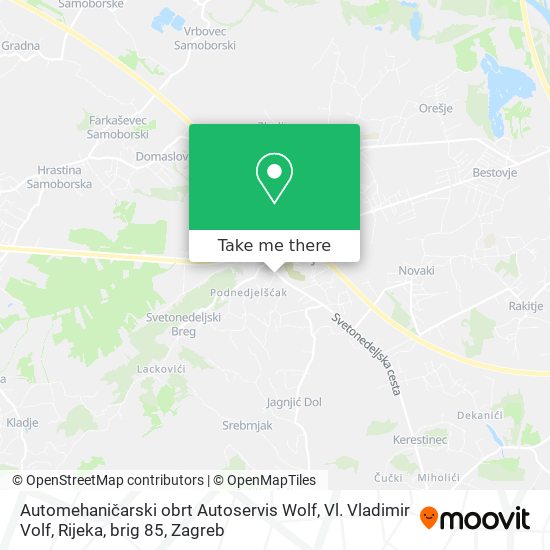 Automehaničarski obrt Autoservis Wolf, Vl. Vladimir Volf, Rijeka, brig 85 map