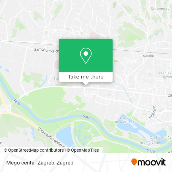 Mego centar Zagreb map
