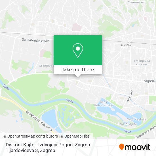 Diskont Kajto - Izdvojeni Pogon. Zagreb Tijardoviceva 3 map