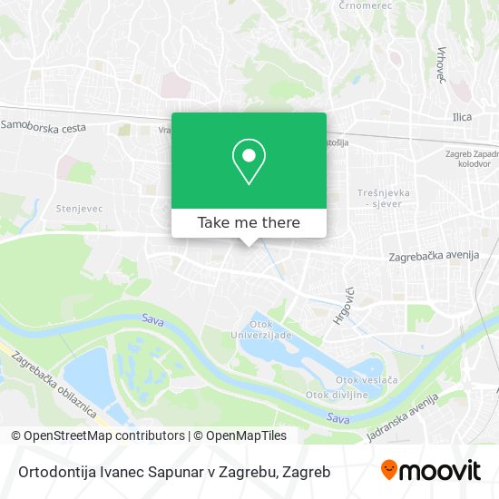 Ortodontija Ivanec Sapunar v Zagrebu map