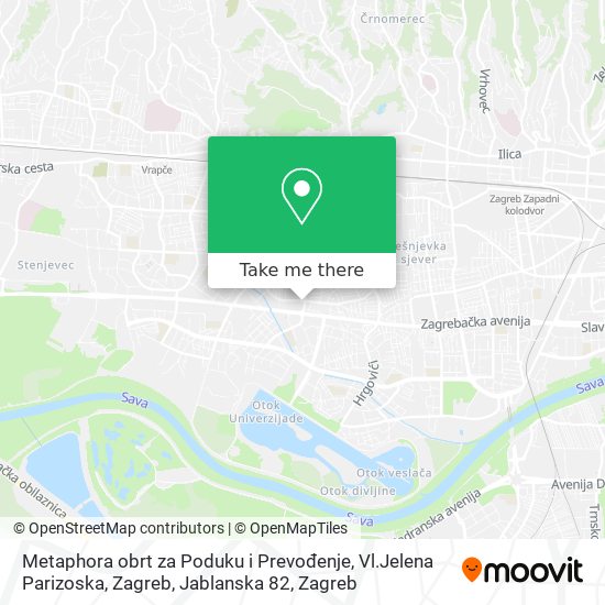 Metaphora obrt za Poduku i Prevođenje, Vl.Jelena Parizoska, Zagreb, Jablanska 82 map