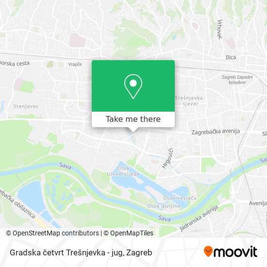 Gradska četvrt Trešnjevka - jug map