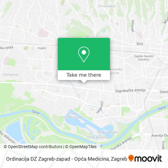 Ordinacija DZ Zagreb-zapad - Opća Medicina map