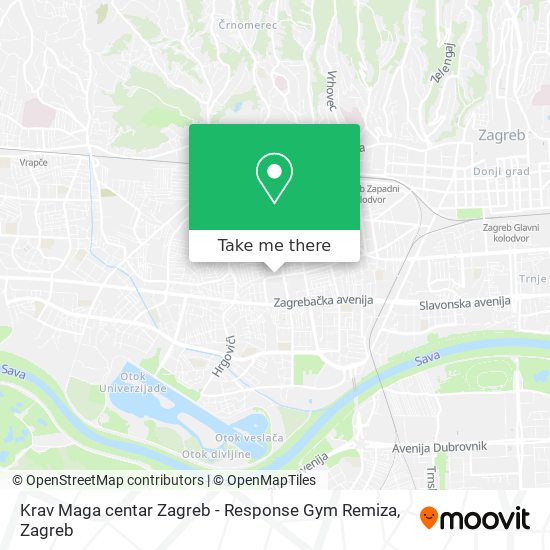 Krav Maga centar Zagreb - Response Gym Remiza map