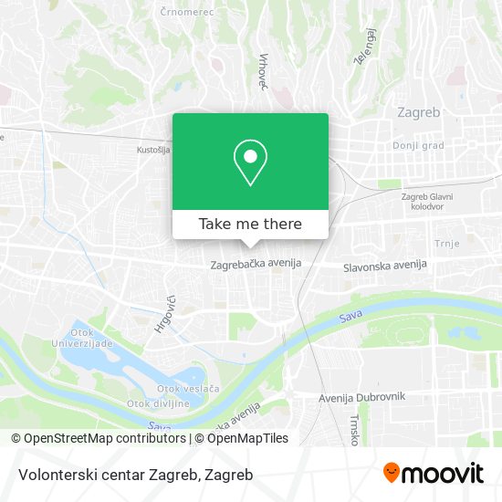 Volonterski centar Zagreb map