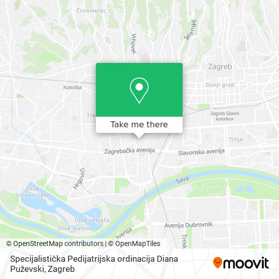 Specijalistička Pedijatrijska ordinacija Diana Puževski map