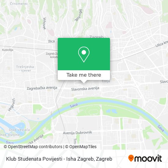 Klub Studenata Povijesti - Isha Zagreb map