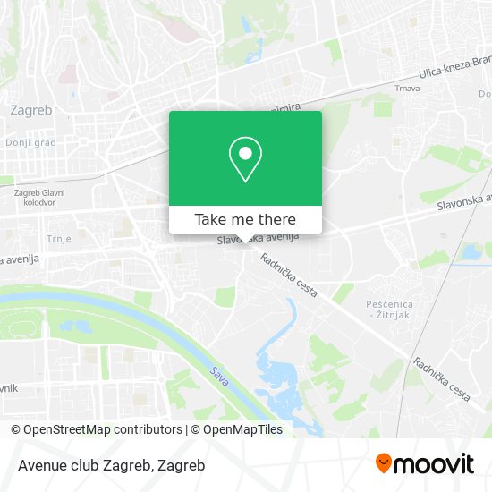 Avenue club Zagreb map