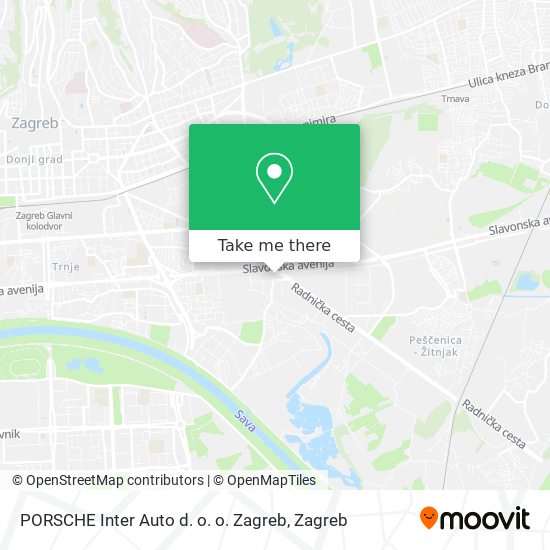 PORSCHE Inter Auto d. o. o. Zagreb map