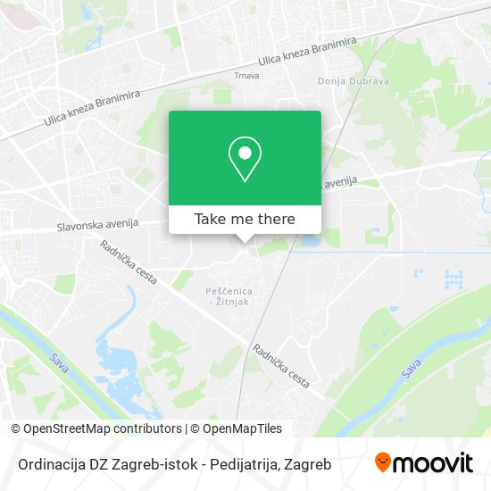 Ordinacija DZ Zagreb-istok - Pedijatrija map