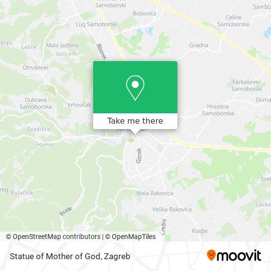 Statue of Mother of God map