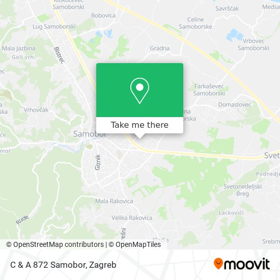 C & A 872 Samobor map