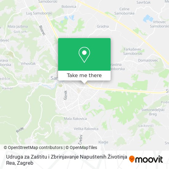 Udruga za Zaštitu i Zbrinjavanje Napuštenih Životinja Rea map