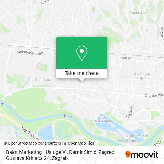 Belot Marketing i Usluge Vl. Damir Šimić, Zagreb, Gustava Krkleca 24 map