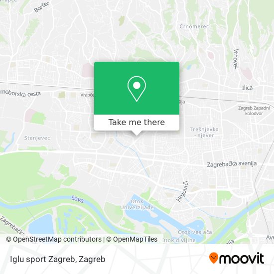 Iglu sport Zagreb map