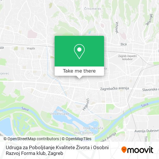 Udruga za Poboljšanje Kvalitete Života i Osobni Razvoj Forma klub map