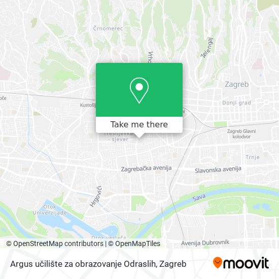 Argus učilište za obrazovanje Odraslih map