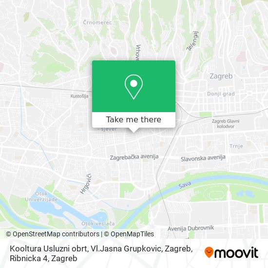 Kooltura Usluzni obrt, Vl.Jasna Grupkovic, Zagreb, Ribnicka 4 map