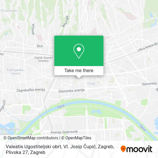 Valeatis Ugostiteljski obrt, Vl. Josip Čupić, Zagreb, Plivska 27 map