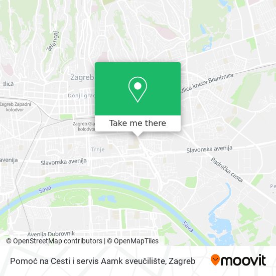 Pomoć na Cesti i servis Aamk sveučilište map