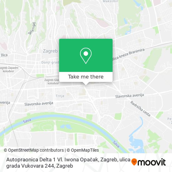 Autopraonica Delta 1 Vl. Iwona Opačak, Zagreb, ulica grada Vukovara 244 map