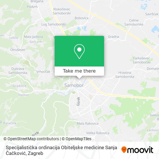 Specijalistička ordinacija Obiteljske medicine Sanja Čačković map